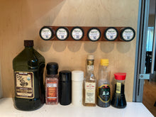 Load image into Gallery viewer, Core Collection of 6 Jars and Spices with Handmade Redwood Rack