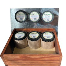 Load image into Gallery viewer, Core Collection of 6 Spices and Jars with Handmade Redwood Box
