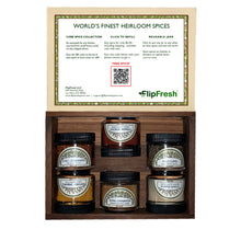 Load image into Gallery viewer, Complete Collection of 6 Core Spices With Handmade Redwood Box
