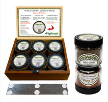 Load image into Gallery viewer, Complete Collection of 6 Core Spices With Handmade Redwood Box

